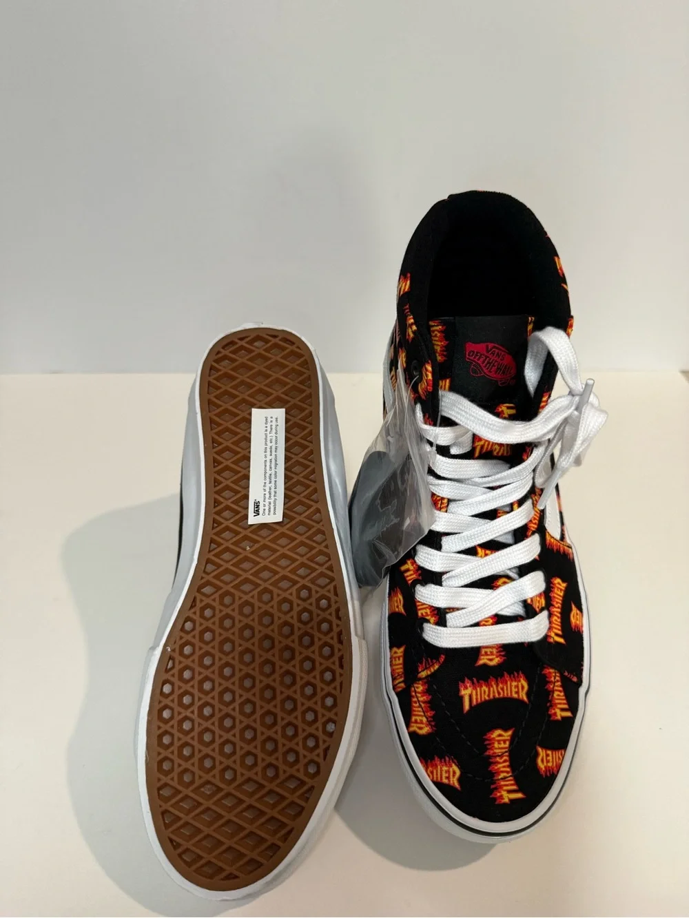 Vans Sk8-Hi Thrasher Flame Print High-Tops - Black, Orange, Yellow